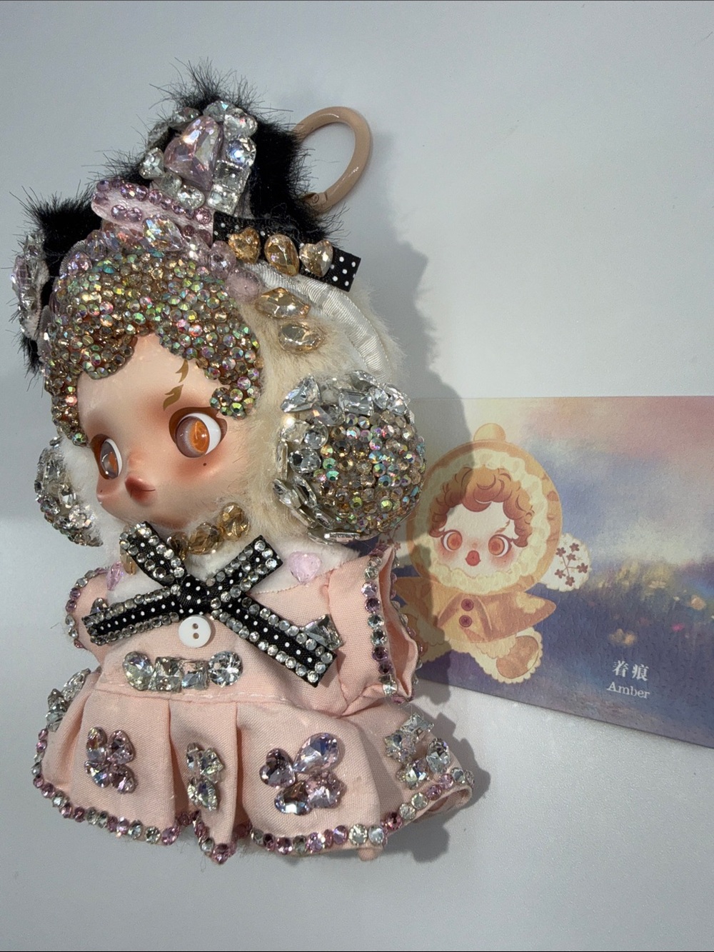 Authentic Skullpanda Amber L’Impressionnisme Plush Pendant NWT Bling - Picture 4 of 6